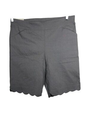 NWT Coral Bay Womens Favorite Fit Bermuda Shorts Sz 12P Gray Mid Rise